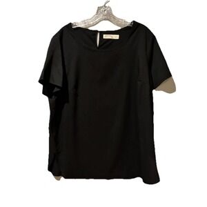 Vintage Faded glory women's top black size large 14-16 Polester Euc